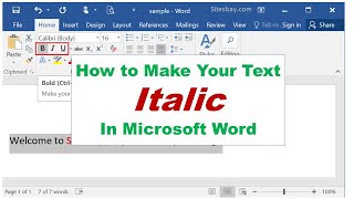 How to Italicize Text in Microsoft Word [upl. by Eoj]