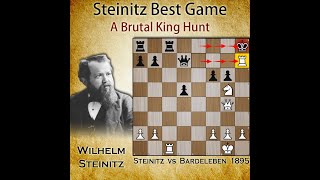 One of Steinitz Best Games  Steinitz vs Bardeleben 1895 [upl. by Ellinet]