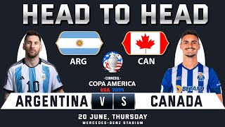 ARGENTINA vs CANADA  COPA AMERICA USA 2024  Prediction amp Head to Head Stats  ARG vs CAN [upl. by Attaynik468]