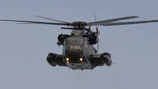 Sikorsky CH53 Sea Stallion Flying Display Luftwaffe Penzing Airbase German Air Force 8505 [upl. by Anniram]