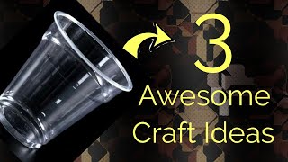 3 Awesome Plastic glass craft ideas for home decor [upl. by Florencia553]