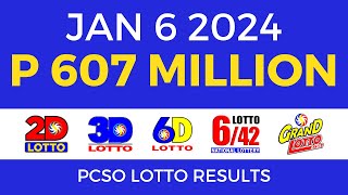 Lotto Result January 6 2024 9pm PCSO [upl. by Chemosh]