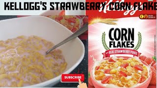 Kelloggs Corn Flakes Recipe  Real Strawberry puree homemade Recipe Healthy Breakfast [upl. by Ainnek]