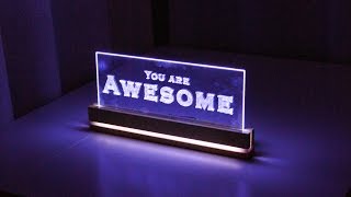 Elegant Acrylic LED Decoration  How to Make a Edge Light Sign Emblem [upl. by Sitrik561]