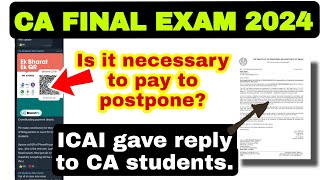 ICAI CA intermediate may 2024 postponed news। ICAI CA Final Exam may 2024 postponed News today [upl. by Ttej466]