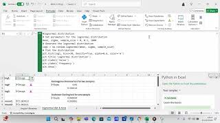 Use Python in Excel to create a lognormal distribution and test it [upl. by Ramahs]