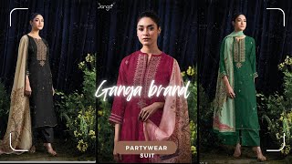 🔥Ganga brand partywear collection🔥 Beautiful dupatta🤩🤩BalajiClothHouseHisar weddingwear [upl. by Guidotti]