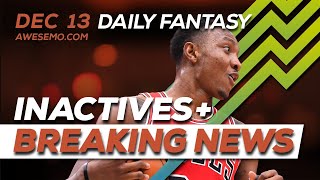 NBA DFS Picks  Fri 1213  Deeper Dive amp Live Before Lock [upl. by Adnoloy]