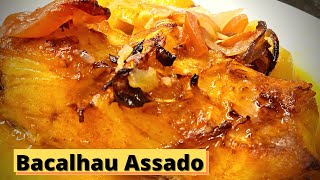 Bacalhau Assado no Forno com Batatas  Receita Portuguesa [upl. by Aridan]