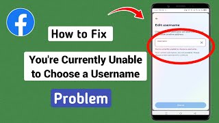 How to Fix Facebook Youre Currently Unable to Choose a Username [upl. by Loralee]