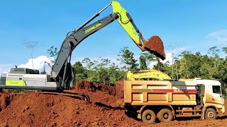 Beko terbaru ZOOMLION 370E muat nikel ke dump truk kendaraan konstruksi mobil truk excavator [upl. by Alrahc696]