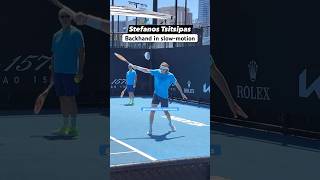 Stefanos Tsitsipas backhand in slowmotion 🚀 🇬🇷 🎾 [upl. by Eidod910]