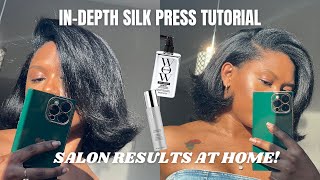 HOW TO Silk Press on Type 4 Natural Hair At Home [upl. by Gibby473]