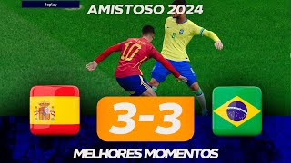 ARBITRAGEM POLEMICA JOGO TERMINA EM 3 A 3 ENTRE BRASIL E ESPANHA  ASSISTA AGORA NO PES 2021 [upl. by Notsa]