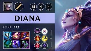 Diana Mid vs Xerath Legendary  KR Master Patch 1418 [upl. by Wilbur683]