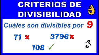 DIVISIBILIDAD POR 9 [upl. by Robinet]