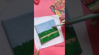 Canvas painting with acrylic colour and paper \\ creative art art painting satisfying shorts [upl. by Aienahs392]