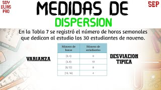 Medidas de Dispersion Varianza amp Desviación Típica [upl. by Egwin644]