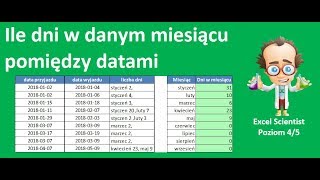 Excel  Ile dni w miesiącu pomiędzy datami  widzowie 121 [upl. by Nytsua]