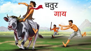 चतुर गाय  CHATUR GAAY  HINDI KAHANIYA  HINDI STORIES [upl. by Cattan]