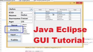 Java Eclipse GUI Tutorial 12  Deleting Data from an SQLite Database in Eclipse Java [upl. by Aissila]