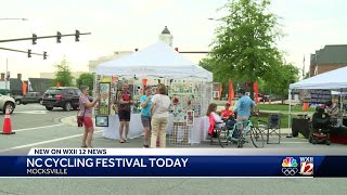 Mocksville hosts North Carolina Cycling Festival teaching kids safety tips [upl. by Bakerman190]