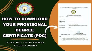 How to Download Your AKTU Provisional Degree Certificate  AKTU  Degree  BTech  MBA  All Course [upl. by Mata]