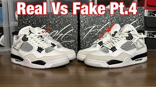 Air Jordan 4 Military Black Real Vs Fake Review Pt 4 [upl. by Jurgen]