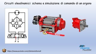 Oleodinamica schema e simulazione del comando di un argano [upl. by Nolly]