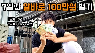 7일간 단기 알바로 100만원 벌어보기 [upl. by Neirod]