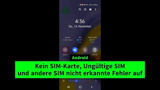 Keine SIMKarte ungültige SIM und andere Fehler mit nicht erkannter SIM [upl. by Ettenhoj]