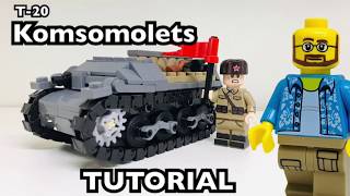 WW2 Lego cBricks T20 Komsomolets TutorialInstructions [upl. by Wyck]