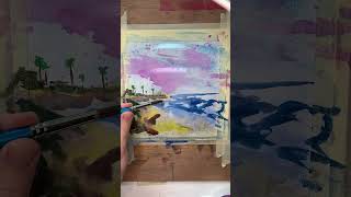 Using A Carnation to Paint A Beach Scene 💐🏝️ [upl. by Massimo]