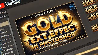 💛 Gold Text Effect in Minutes  Photoshop Tutorial ✨ psdguide [upl. by Rehpretsirhc]