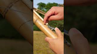 Incredible Crossbow made by Bamboo slingshot bambooshoot bushcraft [upl. by Atsugua]