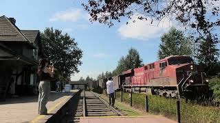 CPKC 746 CP 8740 Leads An Empty Coal Train Eastbound and Down At Fort Langley [upl. by Ltihcox]