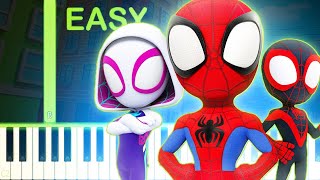 DO THE SPIDEY SONG  Marvels Spidey and his Amazing Friends  EASY Piano Tutorial [upl. by Grazia339]