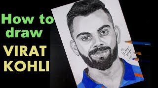 how to draw Virat Kohli  Artist Shubham Dogra [upl. by Ianej]