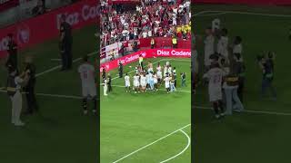 Sevilla players and fans celebrate victory over Betis laliga shorts footballpassion [upl. by Wasson]