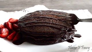 Chocolate Pancake  Eggless Pancake Recipe  How to Make Pancake [upl. by Colson]