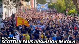 SCOTTISH FANS INVANSION IN KOLN  Scotland vs Switzerland 1962024 [upl. by Ecnarretal527]