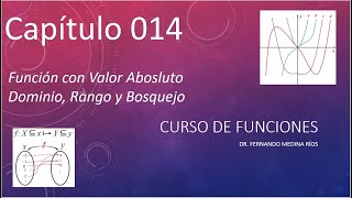 Funciones con Valor Absoluto Dominio Rango y Bosquejo Curso de Funciones Cap 014 [upl. by Meuser]