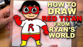 How To Draw RED TITAN from Ryans World • Step by Step Drawing Tutorial [upl. by Asssilem]