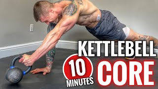 10 Minute Kettlebell Core Workout  Follow Along [upl. by Ayanet]