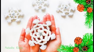 СНЕЖИНКА ЗА 10 МИНУТ  SNOWFLAKE FROM YARN [upl. by Coveney]