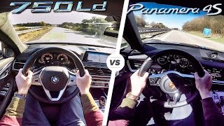 BMW 7 Series 750d vs Porsche Panamera 4S Diesel 0250 kmh ACCELERATION amp AUTOBAHN POV by AutoTopNL [upl. by Norvell724]