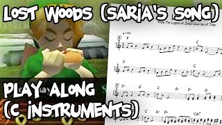 Lost Woods Sarias Song  Play Along  C Version [upl. by Tarra]