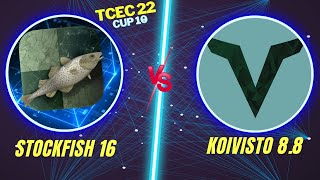 Stockfish 16 vs New Koivisto 88  Hard Battle  TCEC Season 22  Cup 10 [upl. by Avlasor]