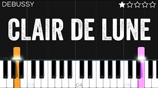 Debussy  Clair de Lune  EASY Piano Tutorial [upl. by Alehs]