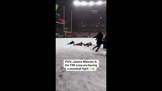 Jameis had a snowball fight with the TNF crew ❄️ shorts [upl. by Deborah]